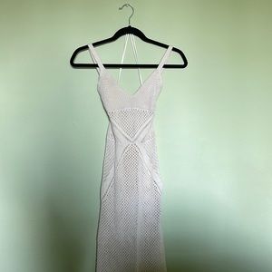 Off-White XS ‘Stradivarius’ Crochet Maxi Dress Beach Cover-Up
